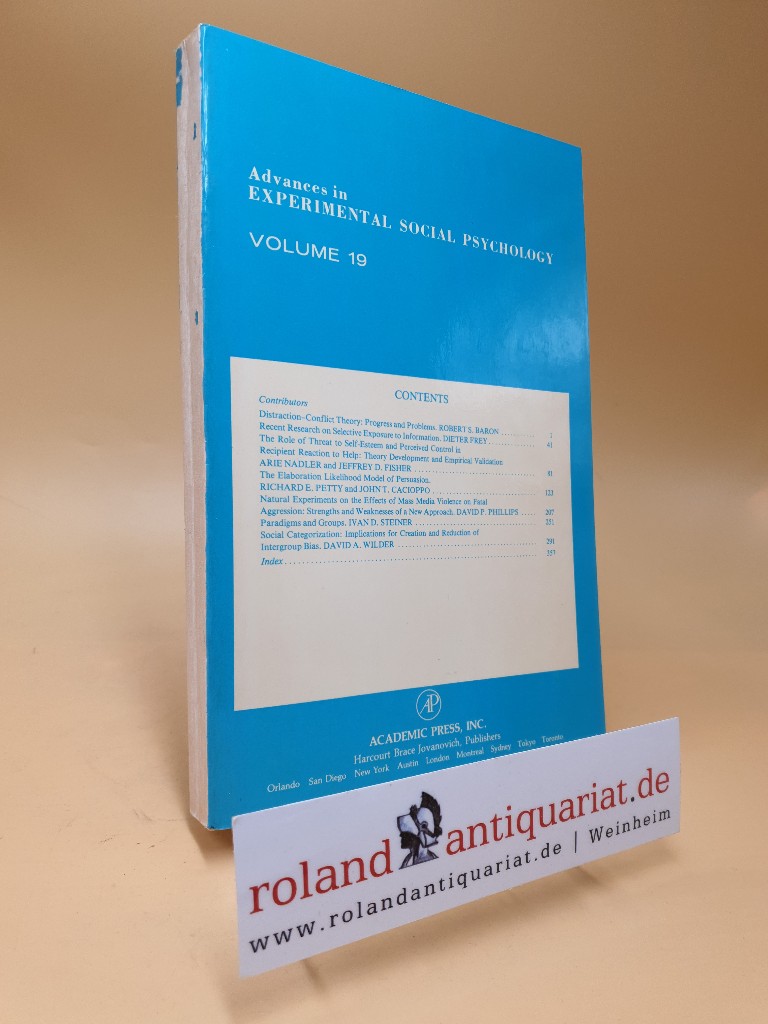 Advances in Experimental Social Psychology: V. 19 - Berkowitz, Leonard