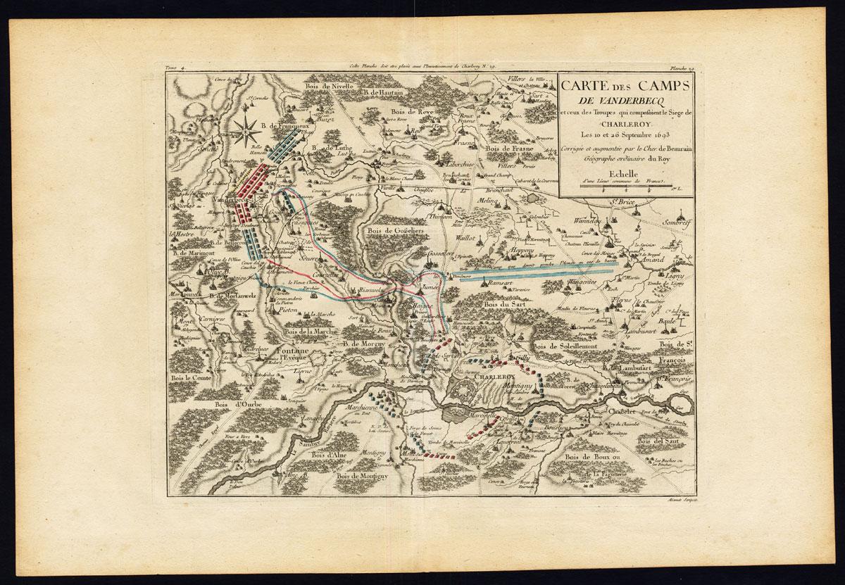 Antique MapBATTLEBELGIUMCHARLEROIVANDERBECKFONTAINE L'EVEQUE
