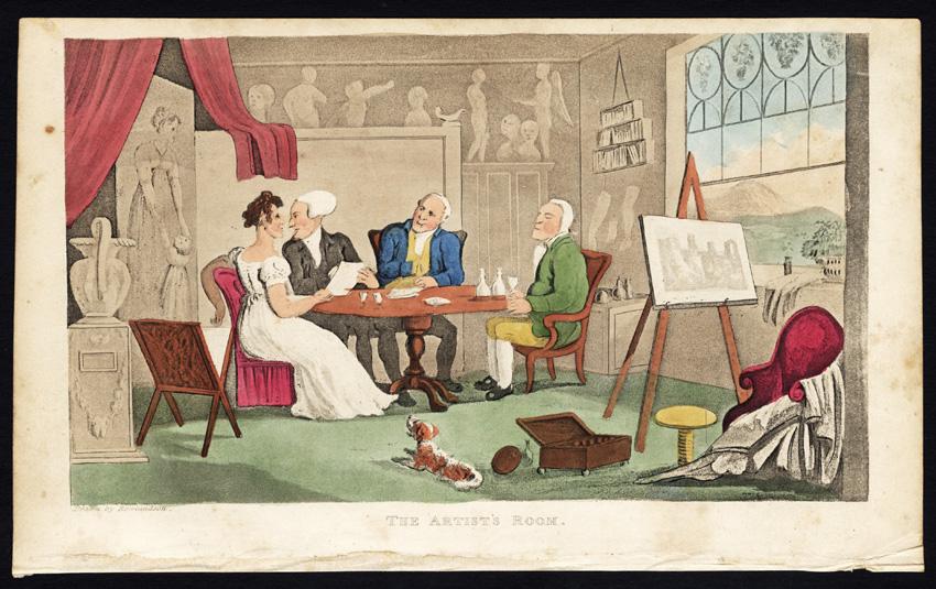 Antique Print-DR. SYNTAX-ARTIST'S ROOM-EASEL-Rowlandson-Combe-1812 [ ]