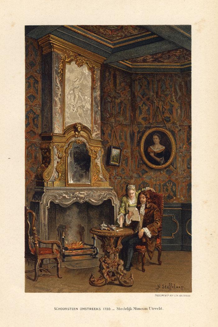 Antique Print-FIRE PLACE-NETHERLANDS-Roever-1890 [ ]