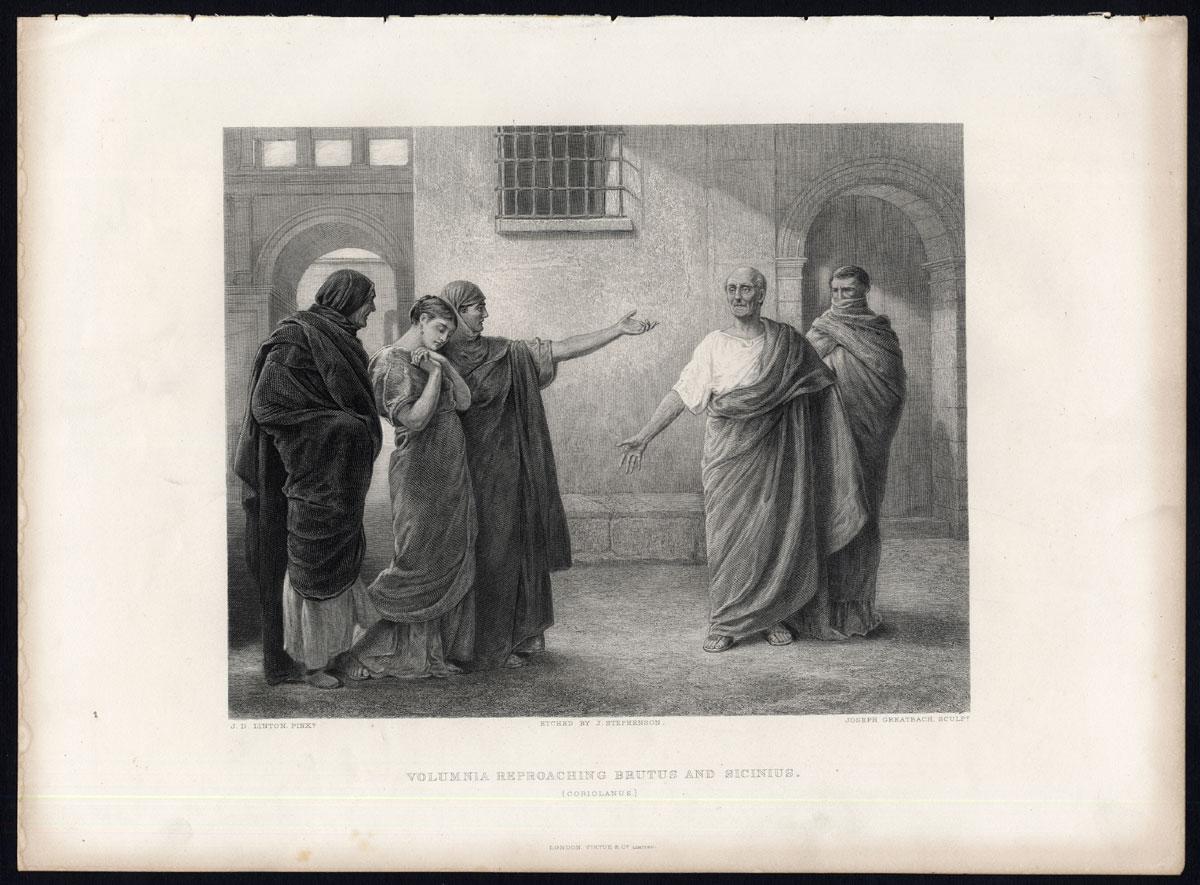 Antique Print-CORIOLANUS-VOLUMNIA-BRUTUS-SICINIUS-Shakespeare-Knight-1873 [ ]