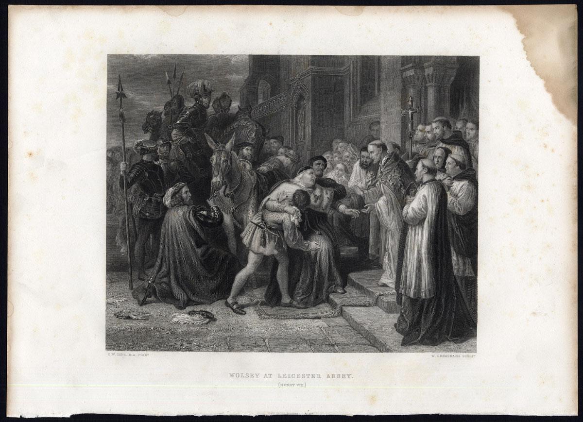 3 Antique Prints-KING HENRY VIII-QUEEN KATHERINE-LUTE-Shakespeare-Knight-1873 [ ]