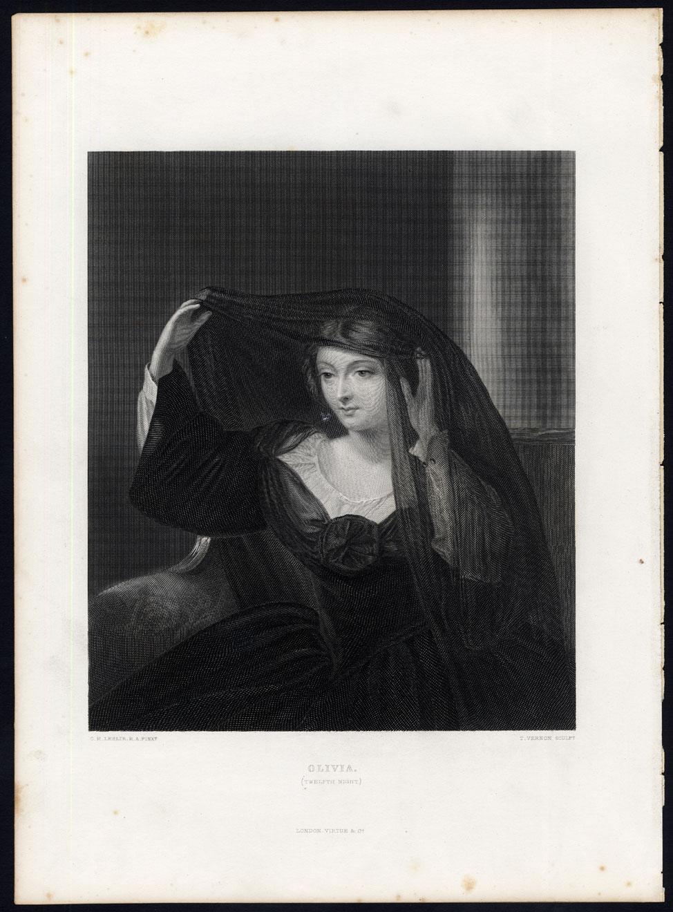 3 Antique Prints-12TH NIGHT-DUEL-OLIVIA-MALVOLIO-Shakespeare-Knight-1873 [ ]