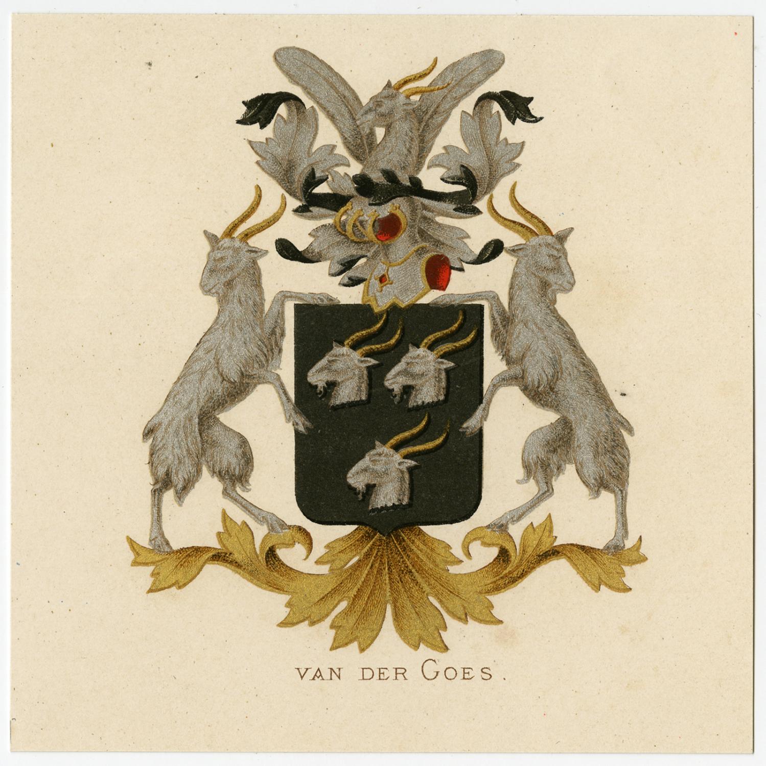 Antique Print-HERALDRY-COAT OF ARMS-VAN DER GOES-Wenning-Rietstap-1883 ...