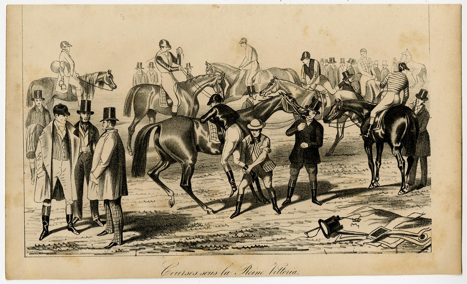 Antique Print-HORSE-RACING-JOCKY-VICTORIAN ERA-Journal des Haras-1844 [ ] [Softcover]