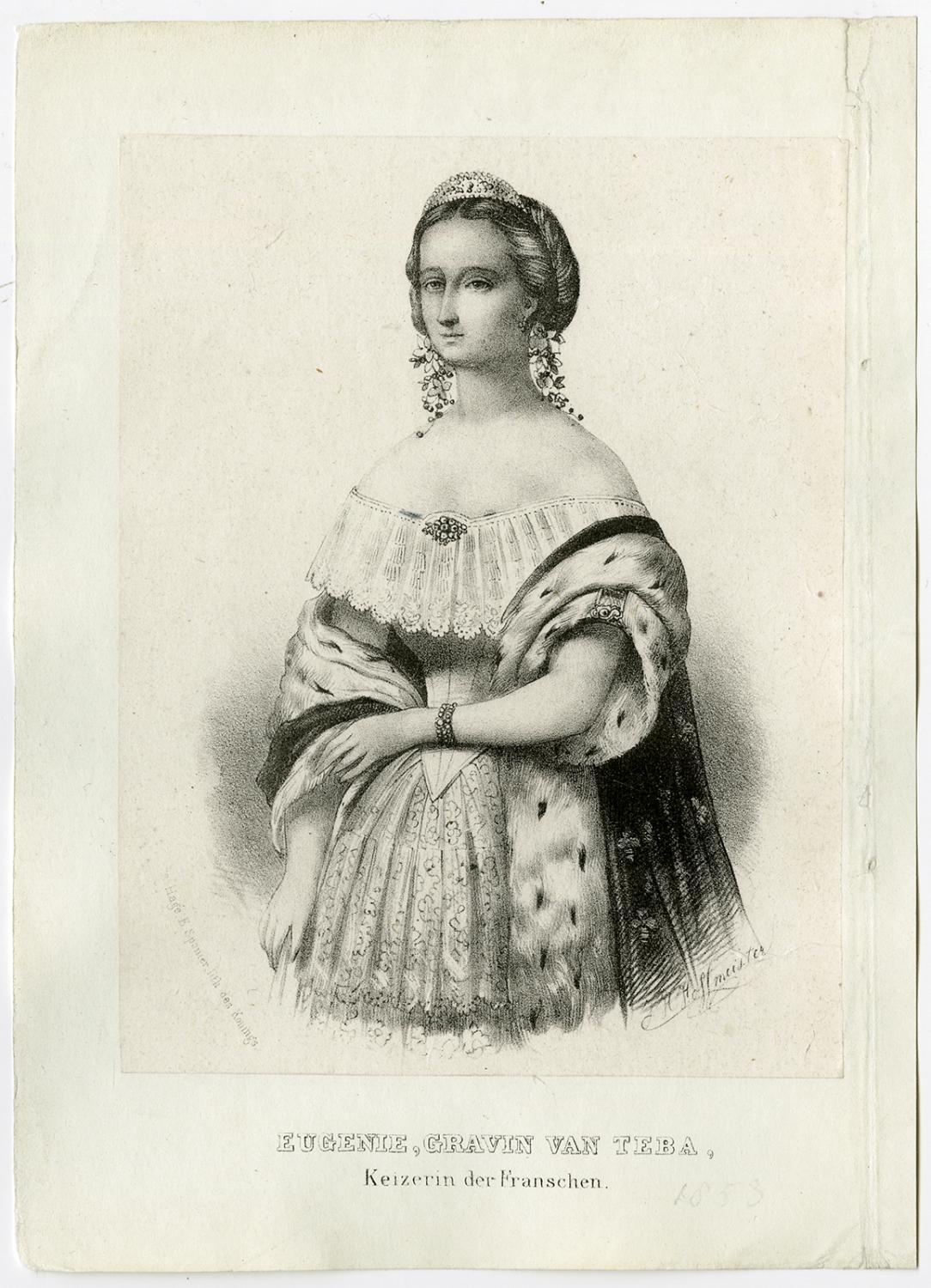 The Empress of France Eugenia (Eugenie de Montijo). Fragment, 1854