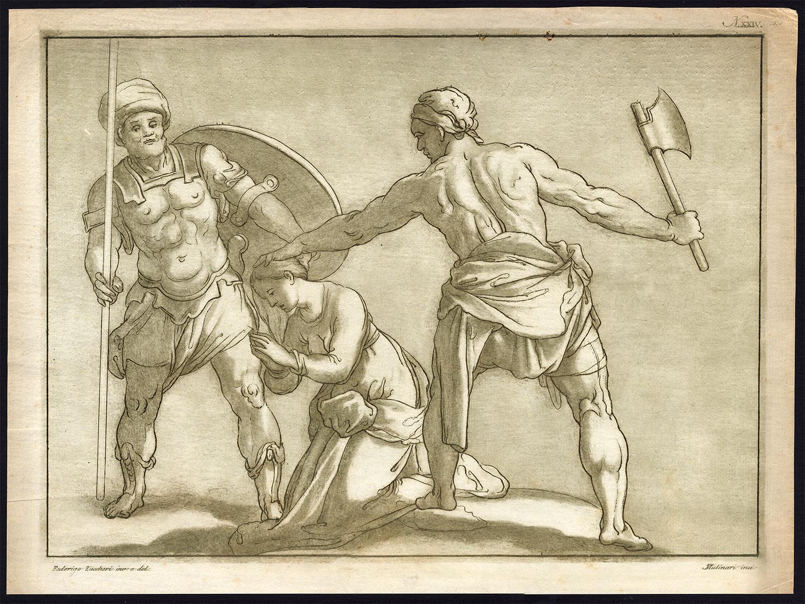 Antique Master Print-DECAPITATION-BEHEADING-MARTYR-Mulinari-ca. 1770 [ ]