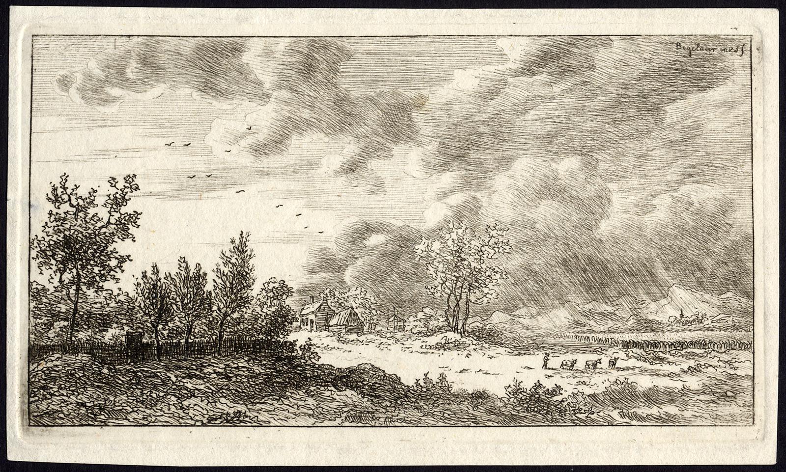 Antique Master Print-LANDSCAPE-STORM-WEATHER-Bagelaar-ca. 1800: Art ...