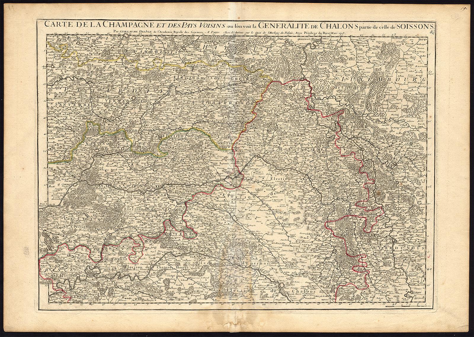 Antique Map France Champagne Chalons Soissons De L Isle 1713 Karte Theprintscollector Antique Map France Champagne Chalons Soissons De L Isle 1713 Karte Theprintscollector