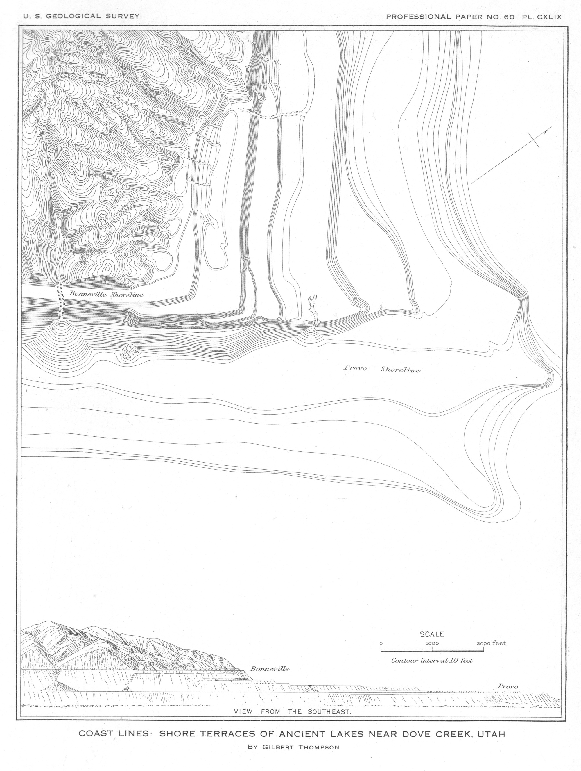 Coast lines Shore Terraces of Ancient Lakes near Dove Creek (Utah). by