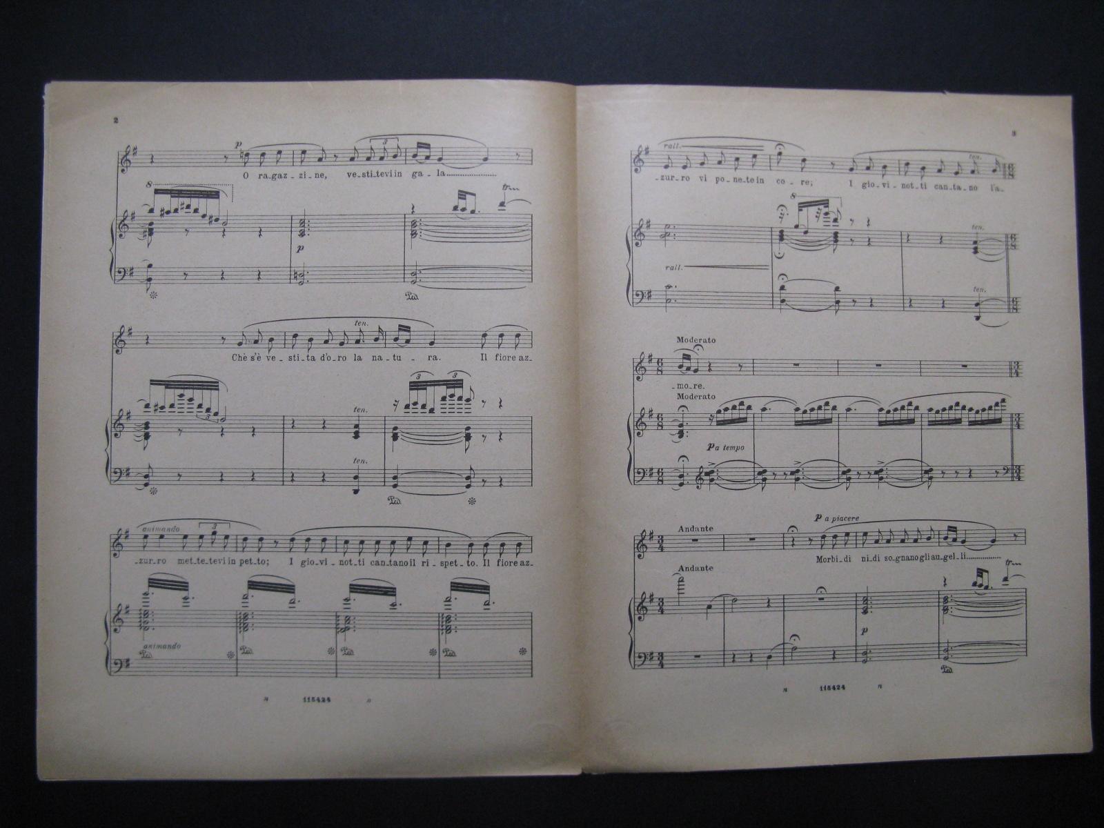 BILLI Vincenzo E canta il Grillo Chant Piano 1915 by BILLI Vincenzo E ...