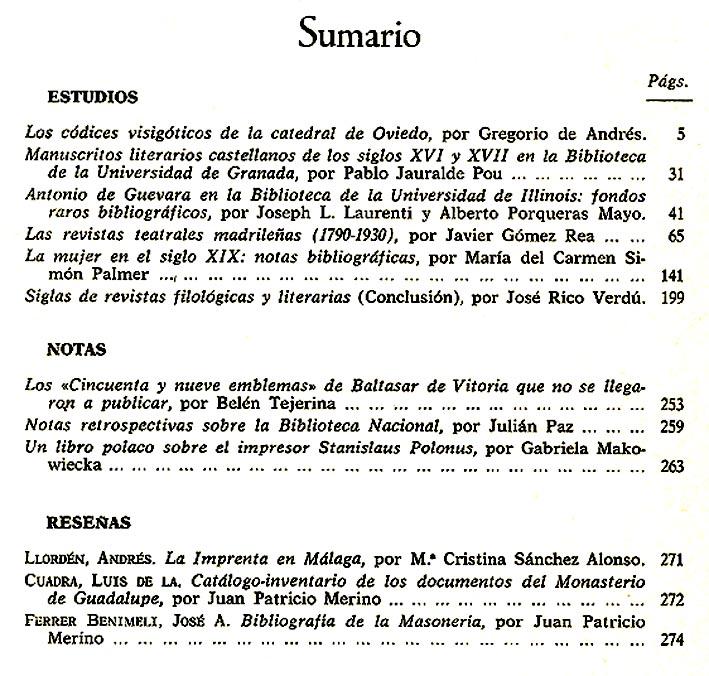 Cuadernos Bibliográficos No. 31. XXXI. Estudios. Notas. Reseñas - José Simón Díaz & María del Carmen Simón Palmer & al.