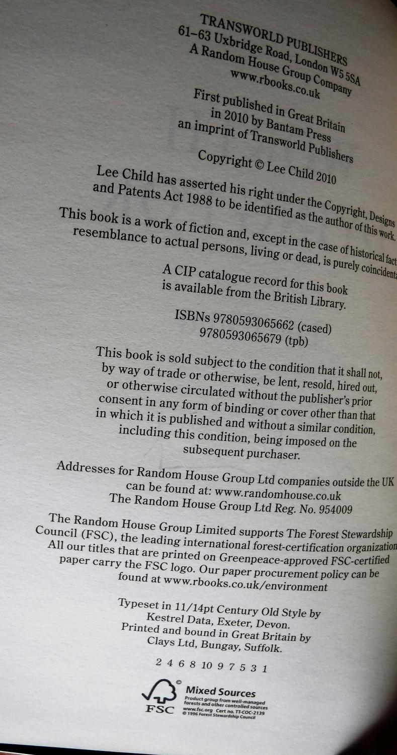 Worth Dying For by Child, Lee Near Fine Hardcover (2010) 1st Edition