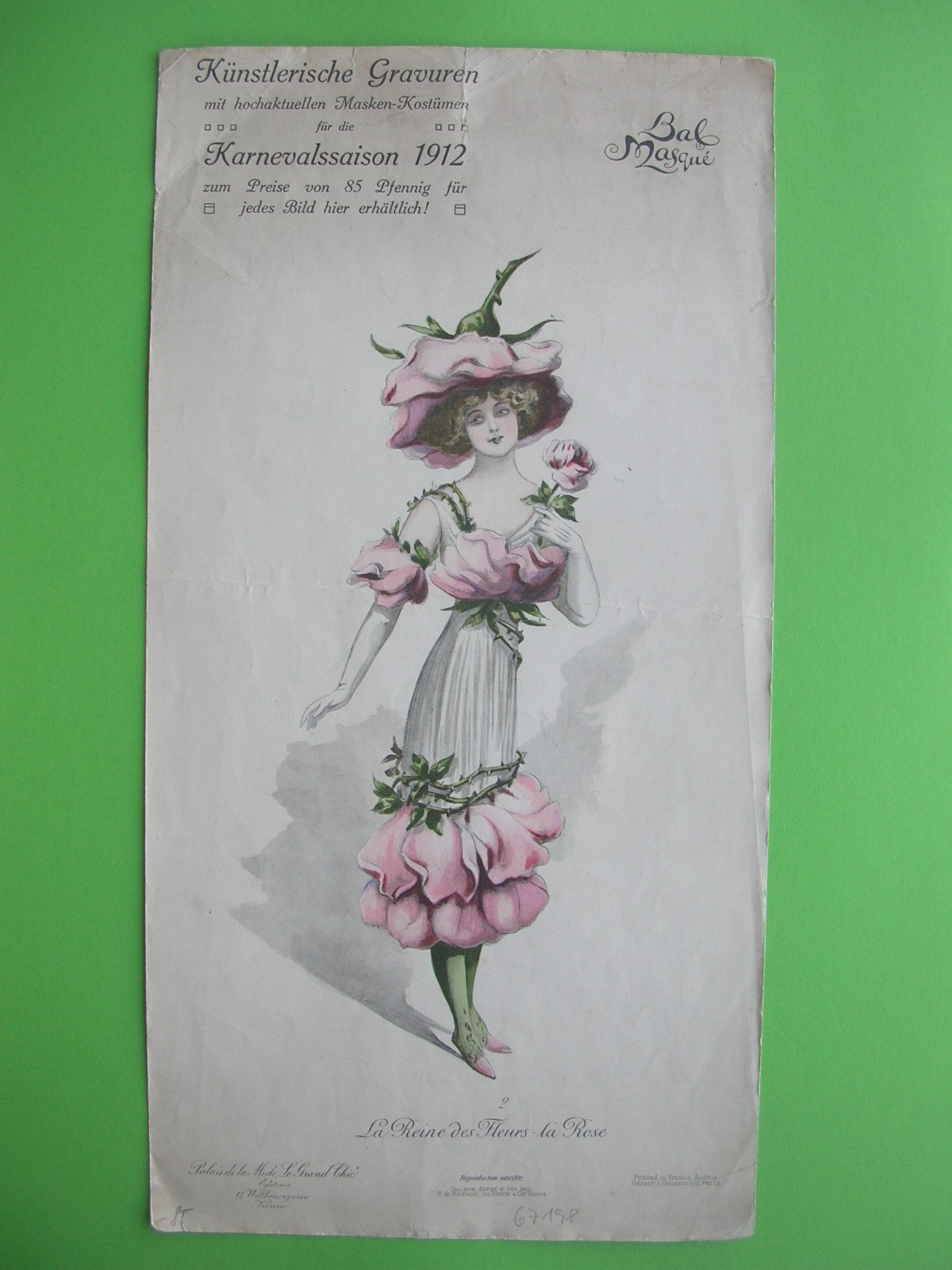 Karneval Kostum La Reine Des Fleurs La Rose By Karnevalssaison 1912 Bal Masque 1912 Art Nbsp Nbsp Print Nbsp Nbsp Poster Antiquariat Kurt Pflugmacher