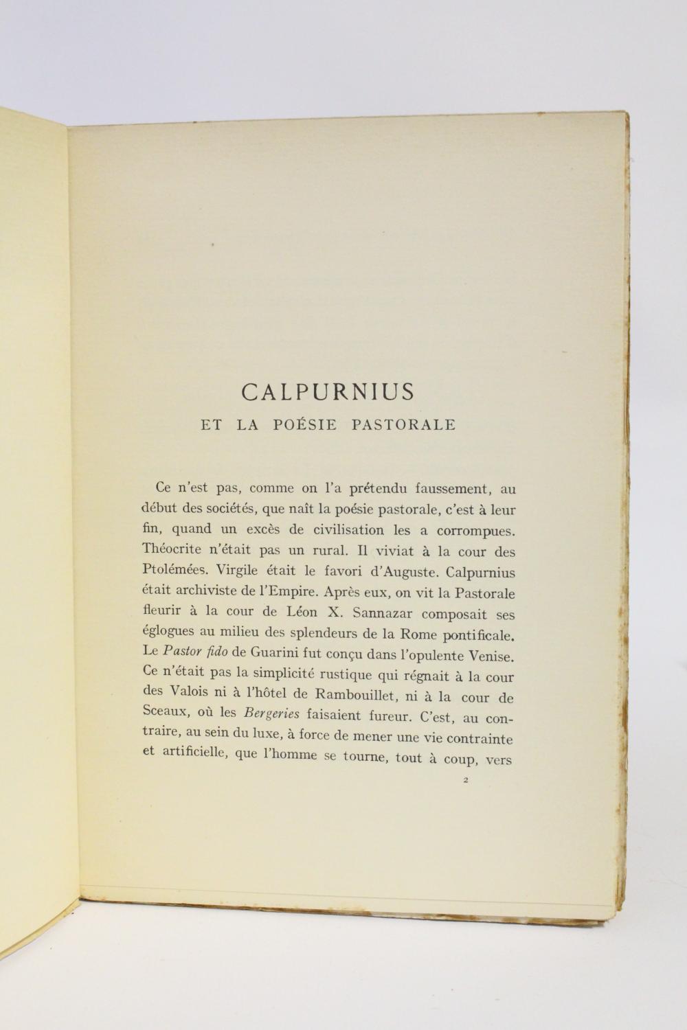 Six églogues de T. Calpurnius by RAYNAUD Ernest: couverture souple ...