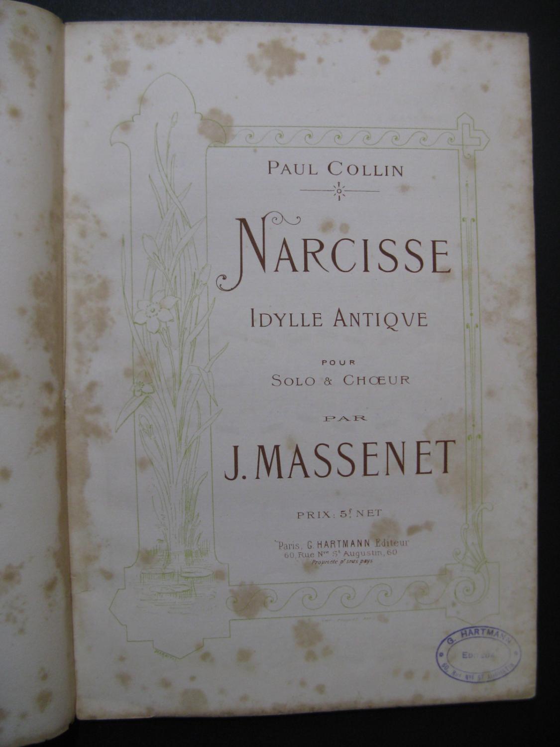 MASSENET Jules Narcisse Chant Piano 1879 by MASSENET Jules Narcisse ...