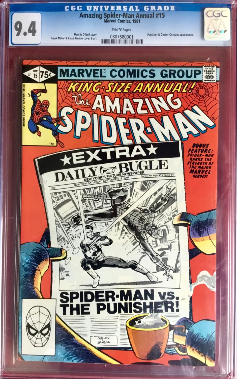 The AMAZING SPIDER-MAN ANNUAL No. 15 (1981) - CGC Graded 9.4 (NM) by O ...