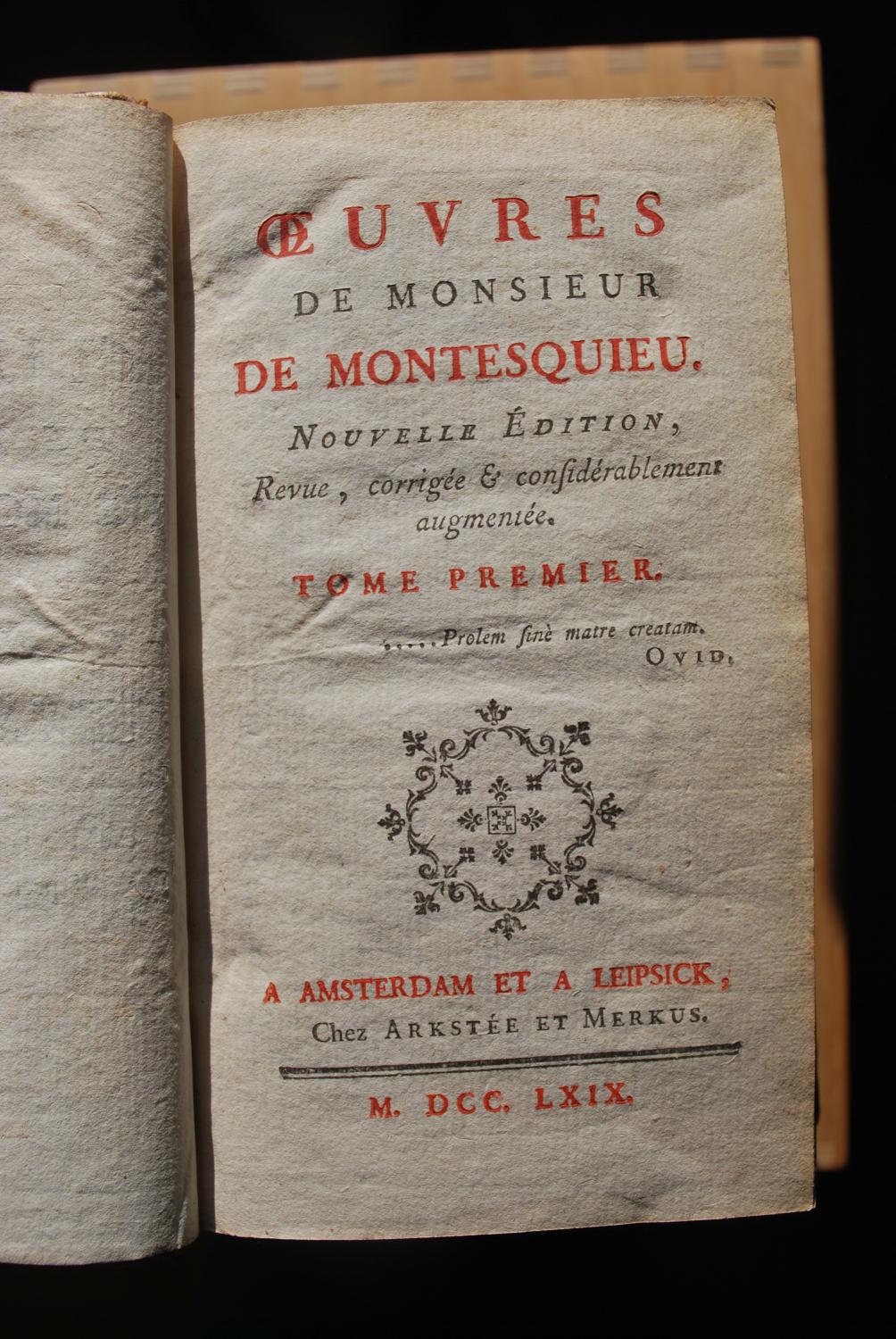 Oeuvres (7 volumes, complet) by Montesquieu: Bon Couverture rigide ...