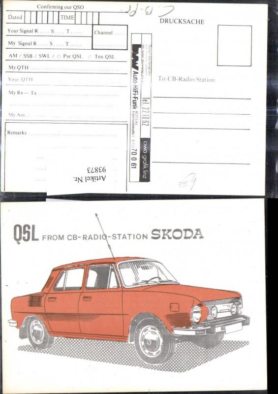 93873,QSL CB Karte Linz Skoda Auto: Manuscript / Paper Collectible