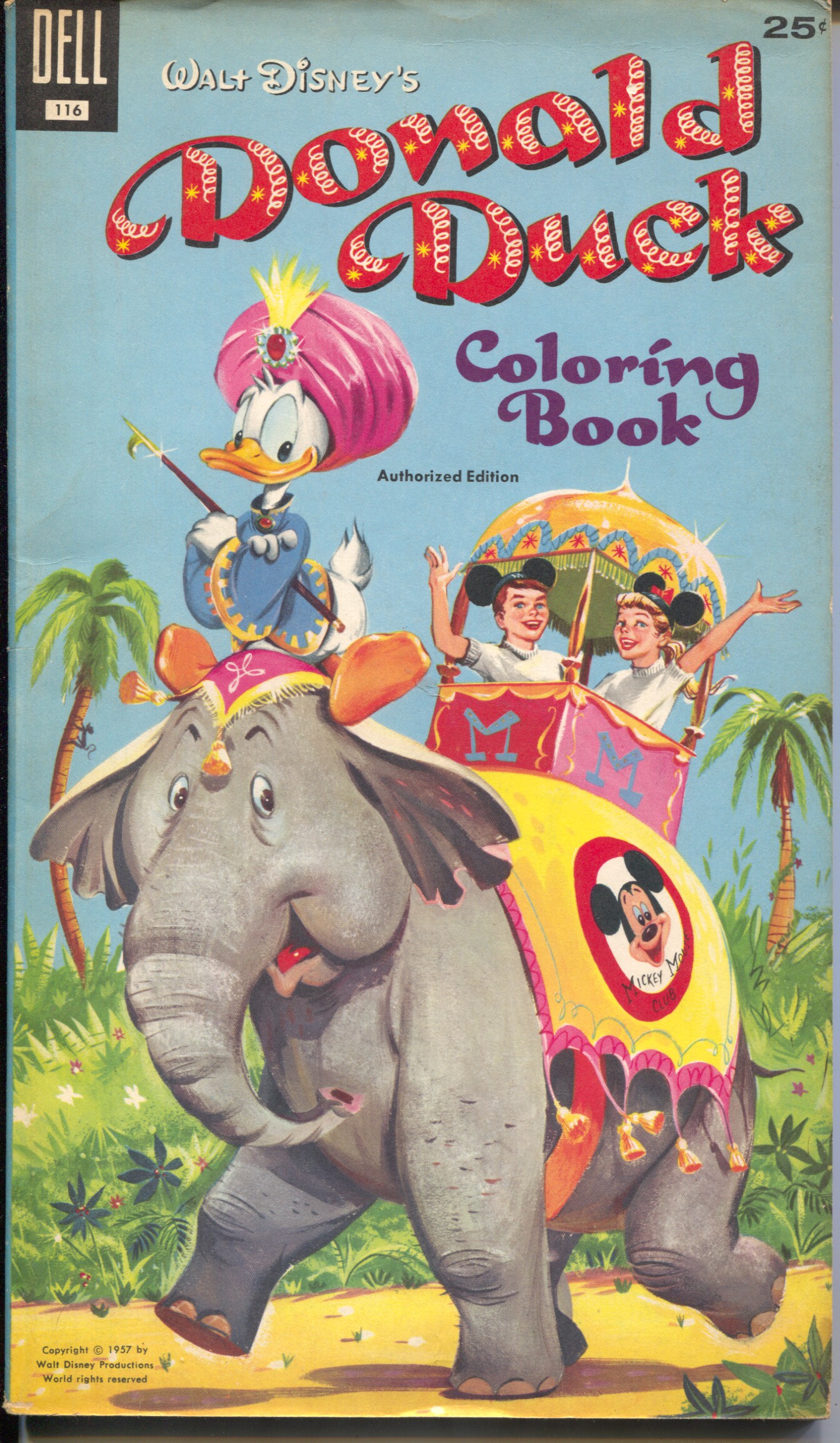 Coloring　1957-Dell-Mickey　Book　DTA　#116　Collectibles　Walt　Disney　Mouse　Comic　Club-VG/FN:　(1957)　Donald　Duck