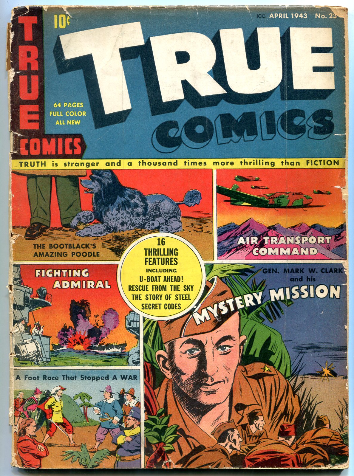 True Comics 23 1943 General Mark Clark U Boat Vg 1943 Comic Dta Collectibles True Comics 23 1943 General Mark Clark U Boat Vg 1943 Comic Dta Collectibles