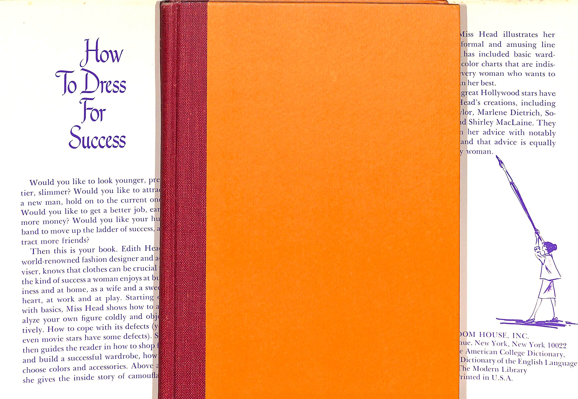 How to Dress for Success by HEAD, Edith Very Good Hardcover 1st Edition The Cary Collection