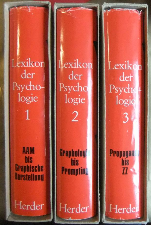 Lexikon der Psychologie. 3 Bde. - Arnold, Wilhelm, Hans Jürgen Eysenck und Richard Meili (Hg.)