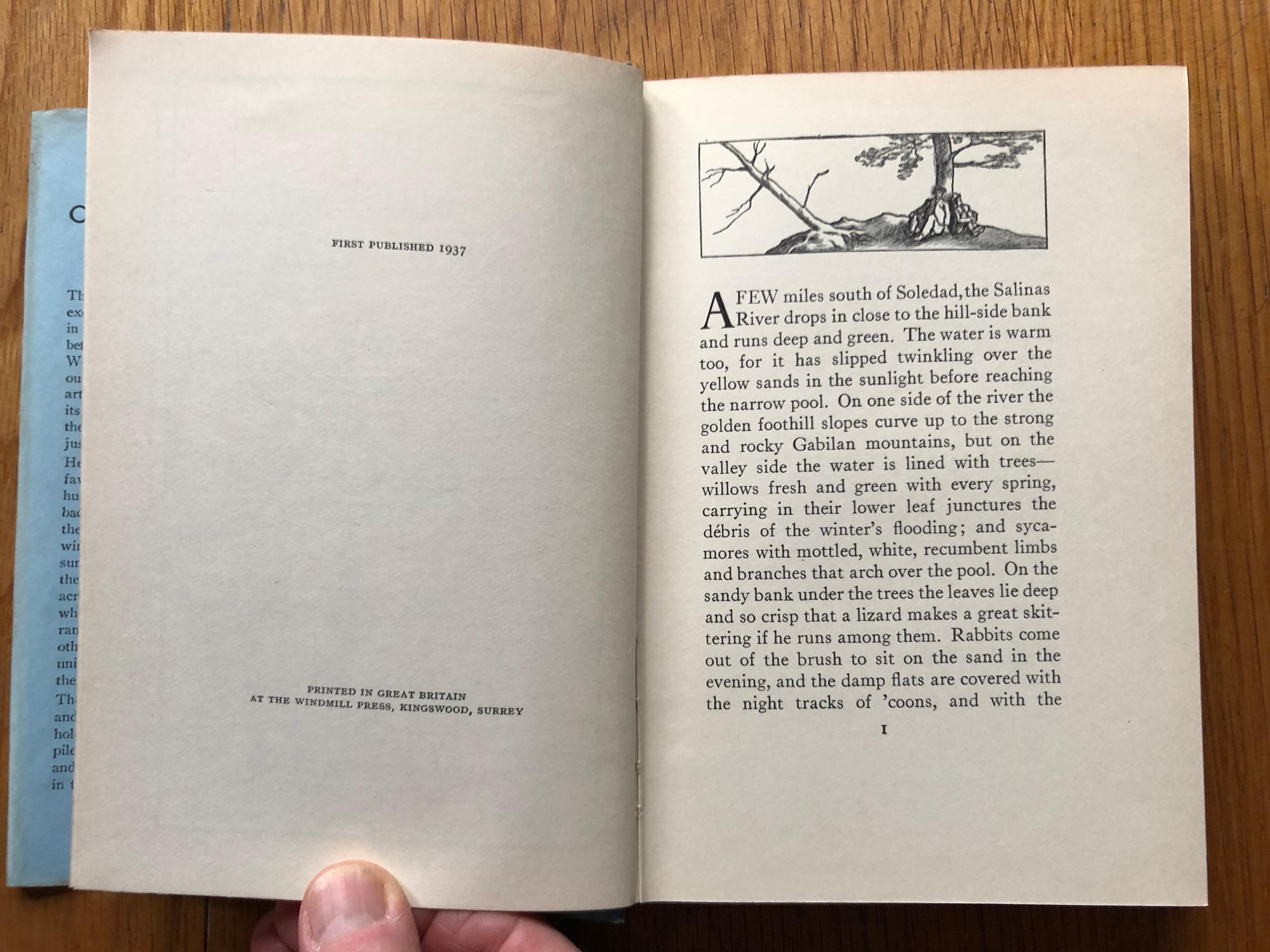 Of Mice and Men by John Steinbeck: Very Good Hardcover (1937) 1st