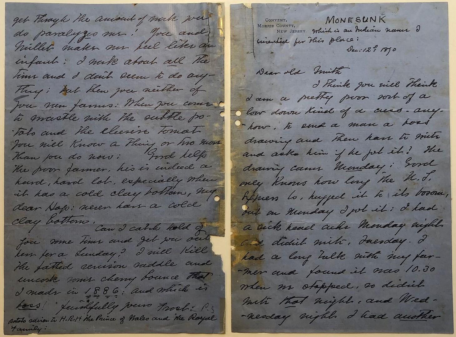 Lengthy amusing autographed letter signed to