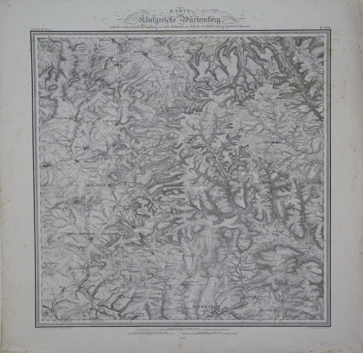 Topographische Karte Löwenstein (Backnang). Blatt 32 aus