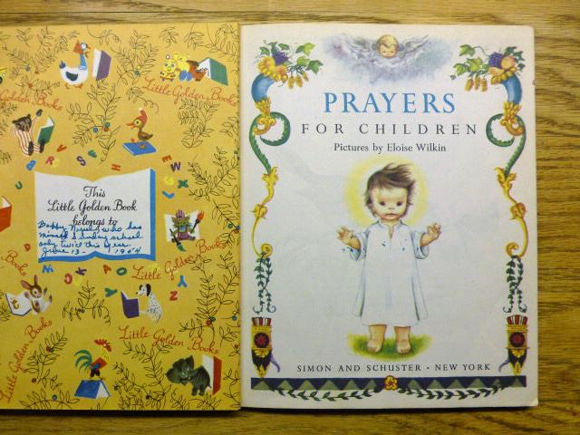 VINTAGE CHILDRENS PRAYER BOARD BOOKS SET OF 2 TAKE ALONG PRAYER BOOKS