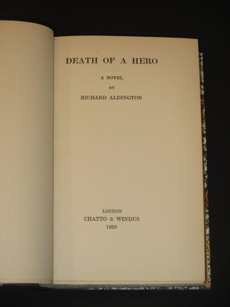 Death of a Hero [SIGNED] by Richard Aldington: Very Good Plus (1929 ...
