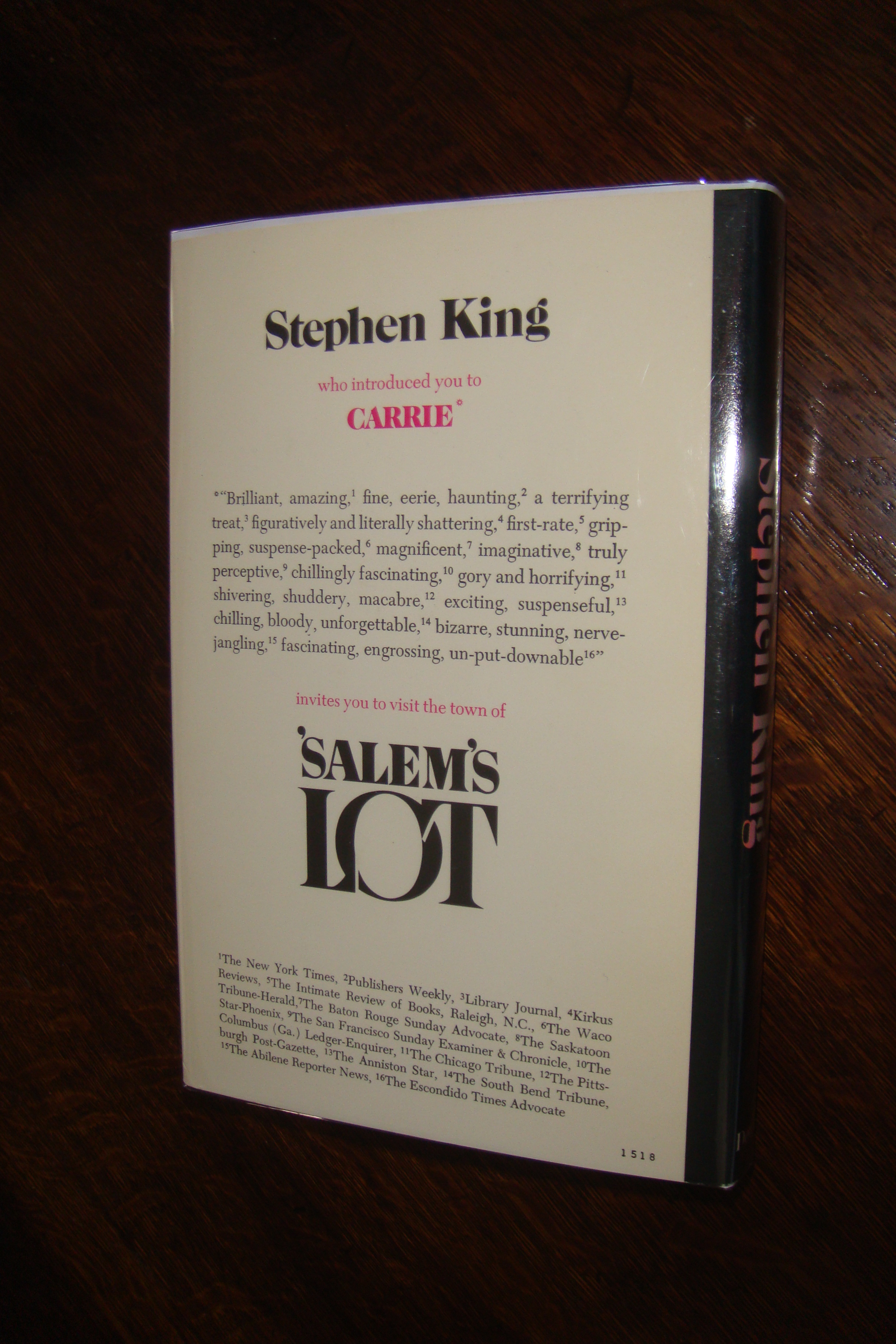 Salem's Lot (signed) by King, Stephen: Very Good Hardcover (1975) 1st ...