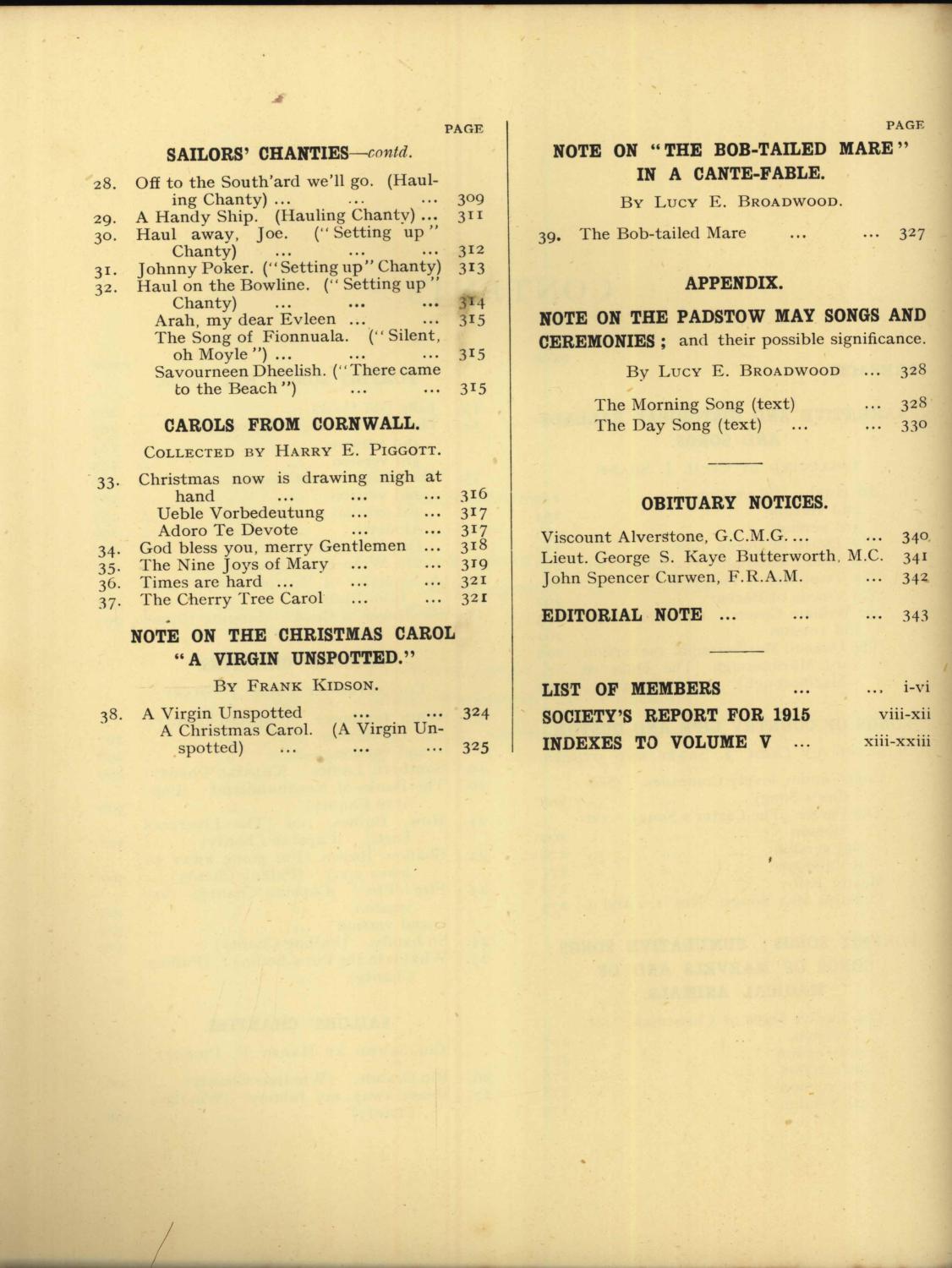 Journal of the FolkSong Society, No. 20 (Vol. 5, No. 3) by Lucy E