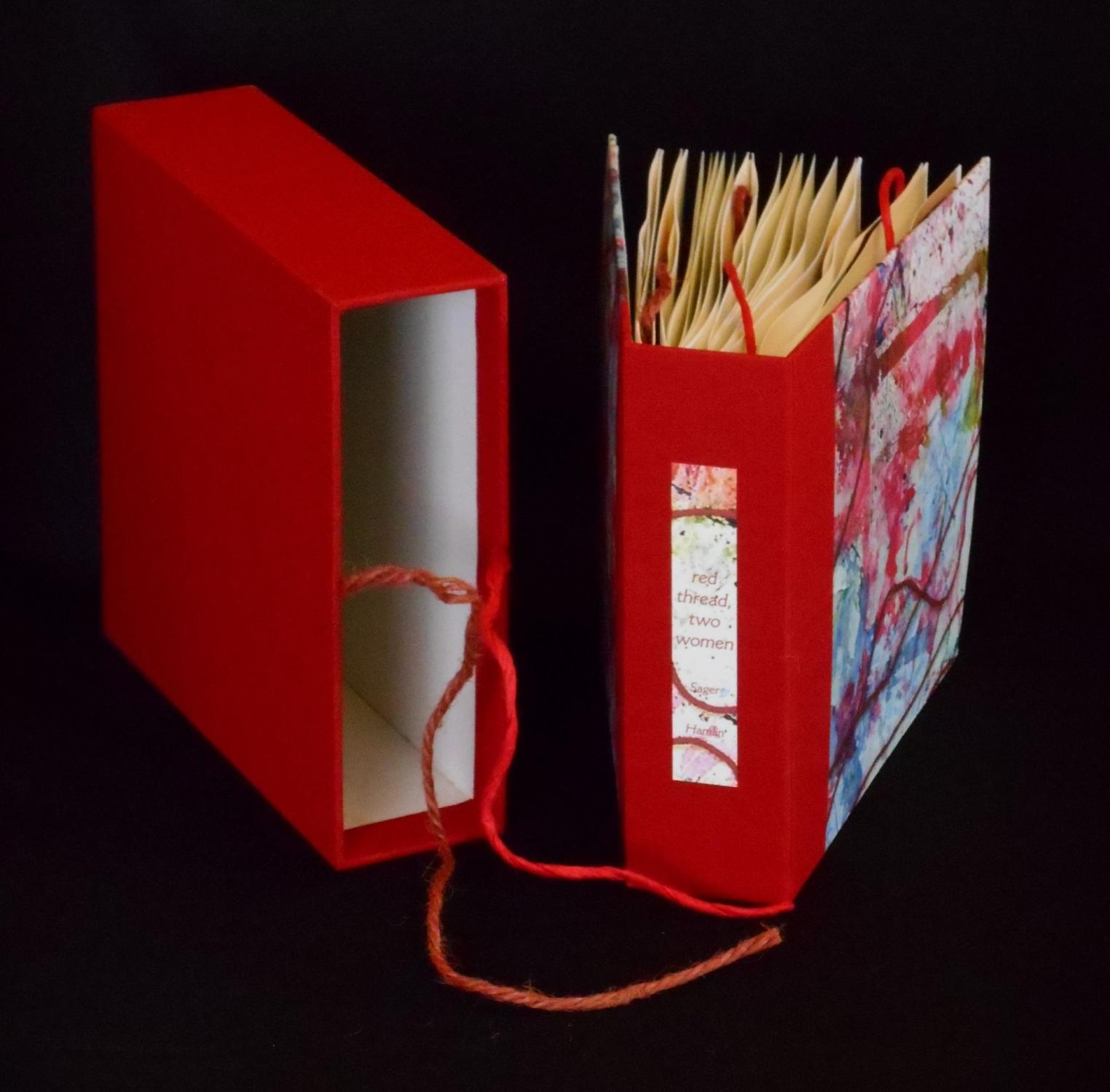 Red Thread, Two Women (Artist Book - Charles Hobson) Sager, Paula; Hamlin, Lizbeth; Hobson, Charles (Artist); Whitman, Walt (Excerpt) [Fine] [Hardcov