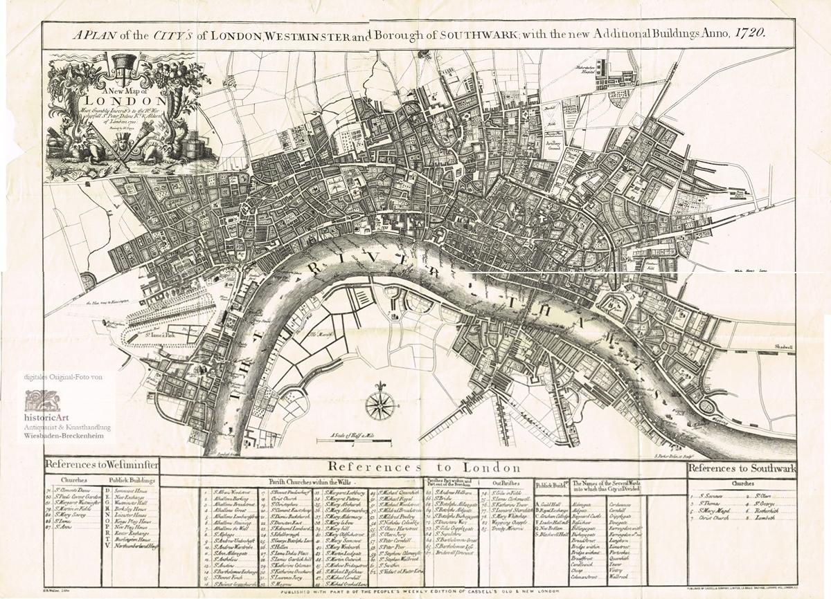 London In 1720 Map