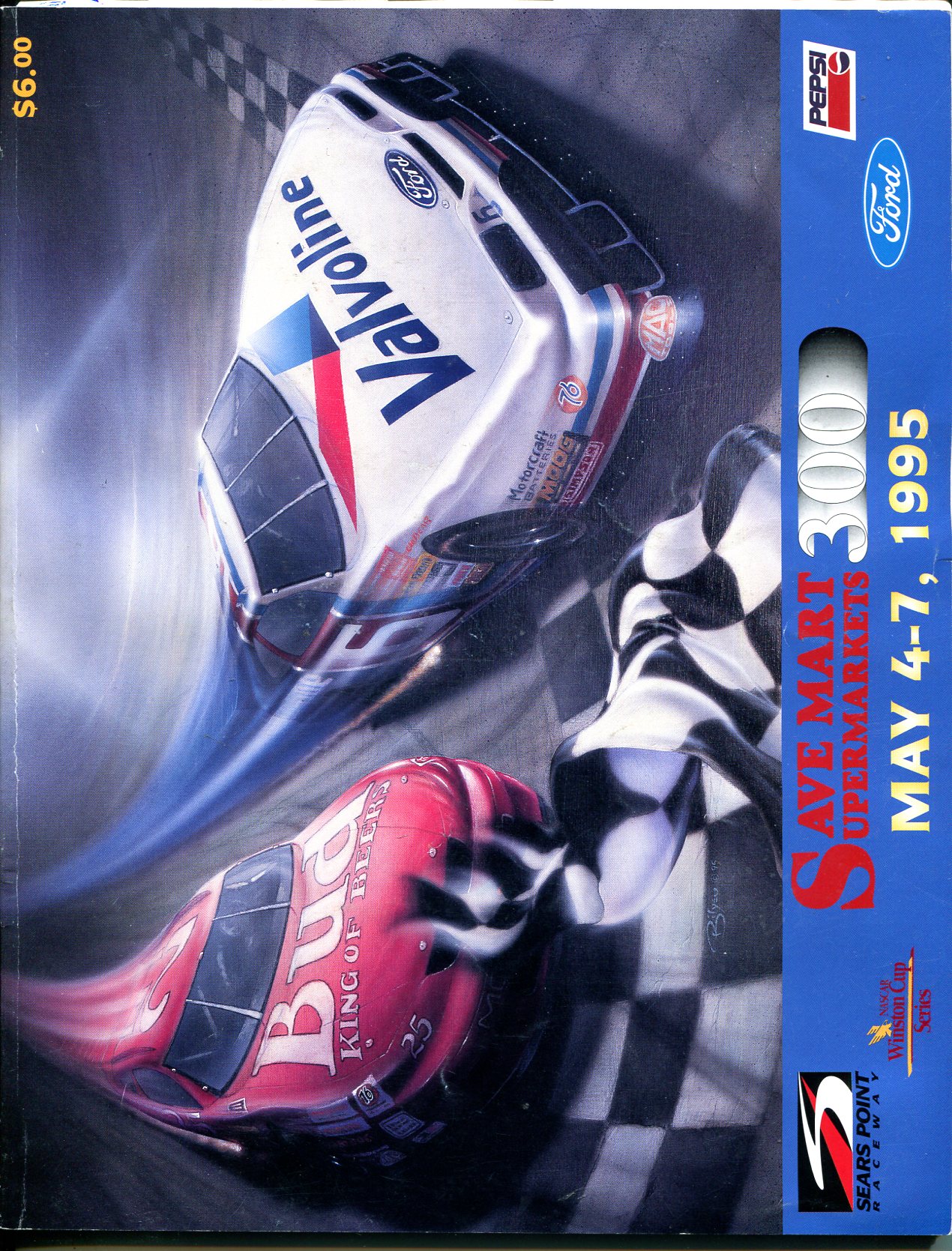 Sears Point Int'l Raceway NASCAR Auto Race Program 5/1995Gordon