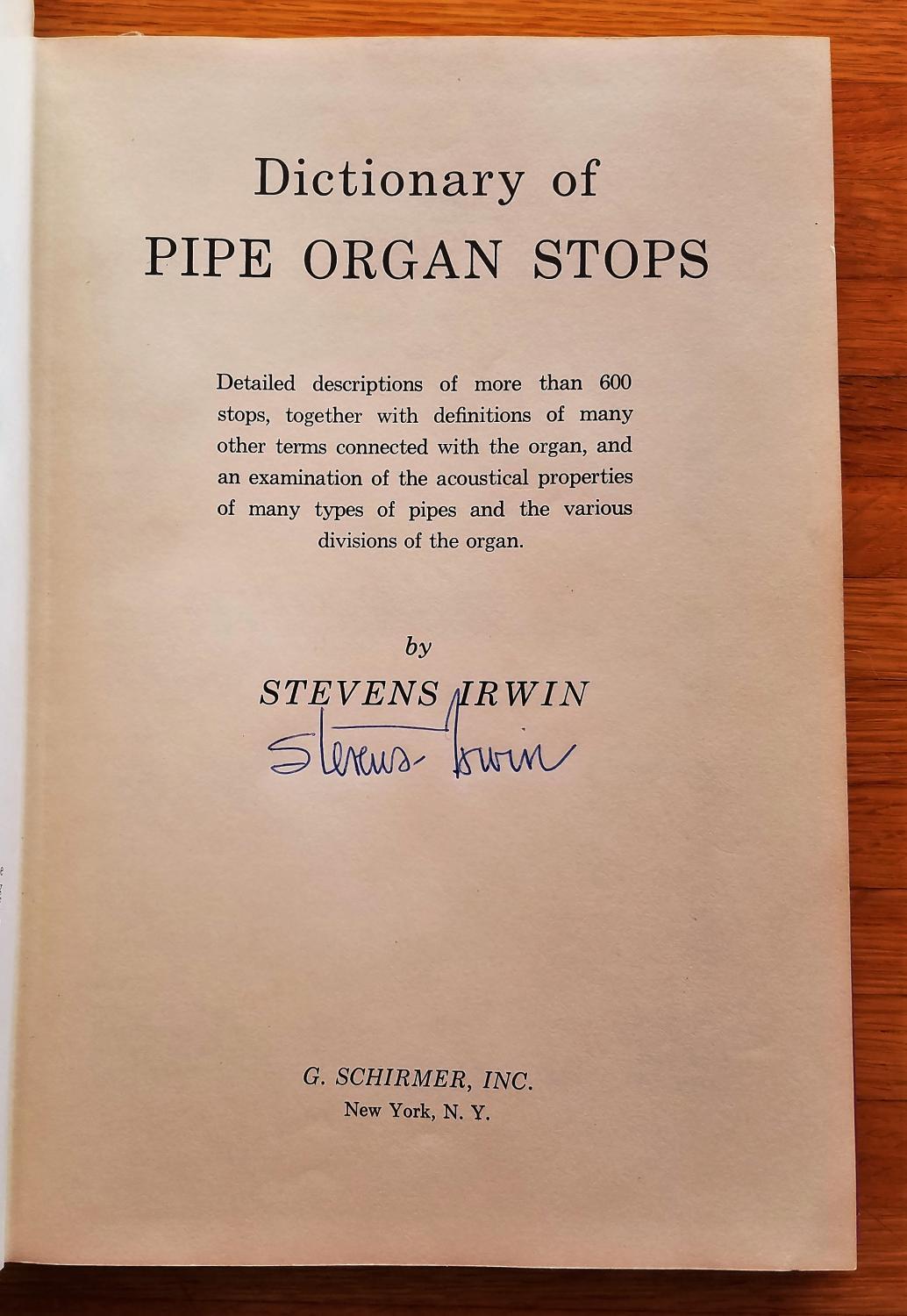 Dictionary of on sale pipe organ stops