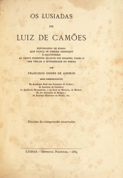 OS LUSIADAS. - CAMÕES. (Luís Vaz de)