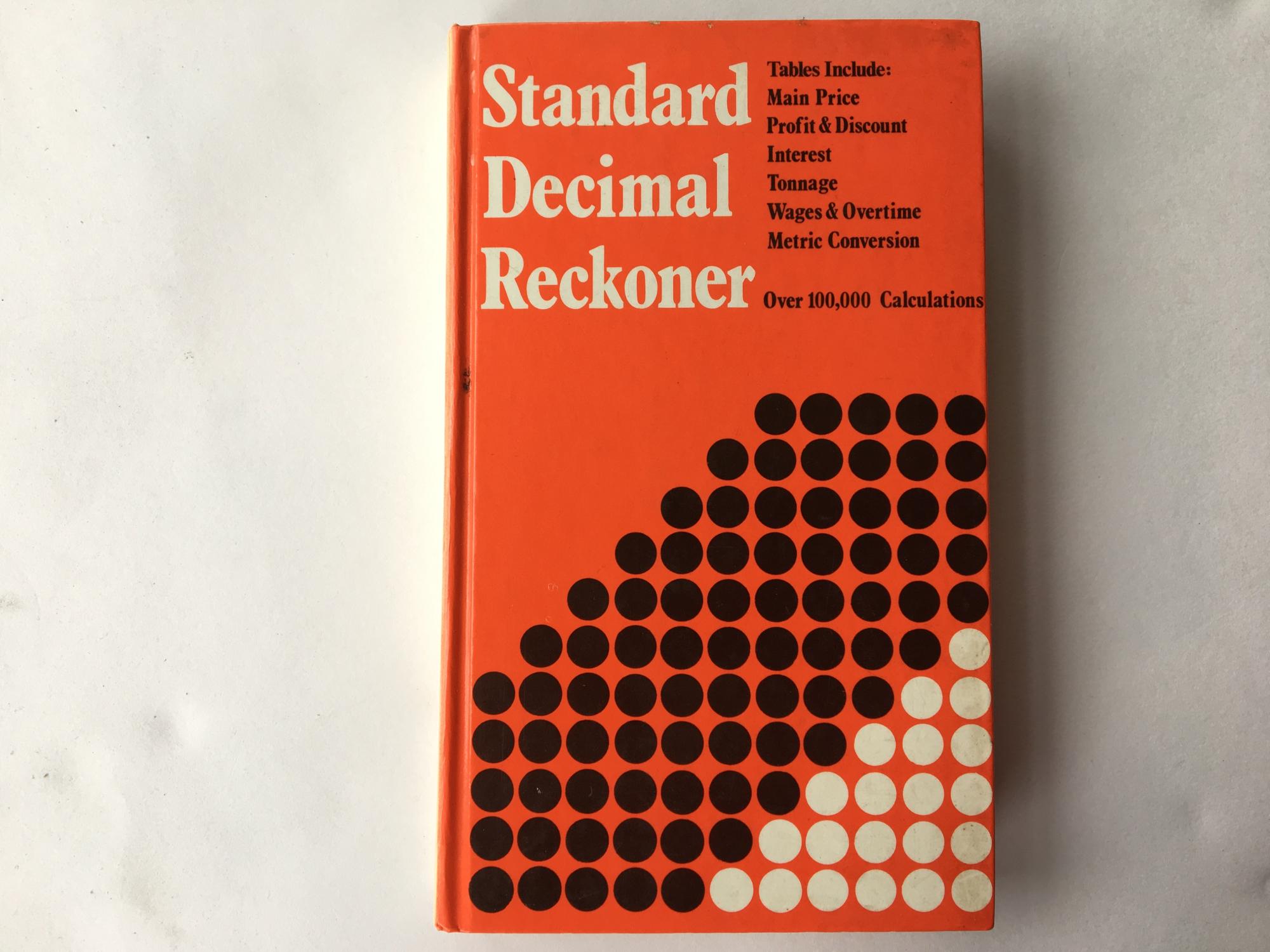 standard-decimal-reckoner-by-various-very-good-hardcover-1970-1st