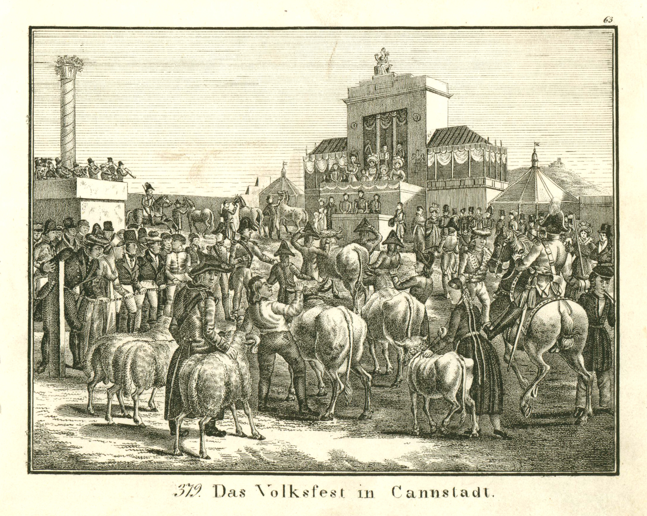 Cannstatter Wasen, m. zahlreichen Personen mit ihren Tieren, "Volksfest