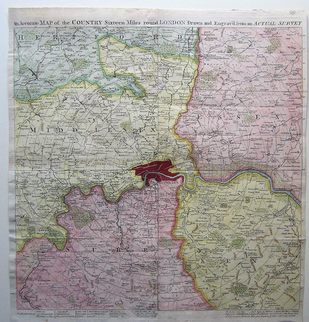 An Accurate Map Of The Country Sixteen Miles Round London Drawn And an-accurate-map-of-the-country-sixteen-miles-round-london-drawn-and