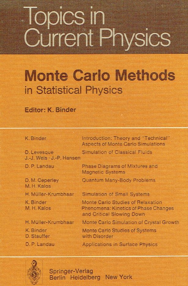 Monte Carlo Methods in Statistical Physics (Topics in Current Physics). - Binder, K.