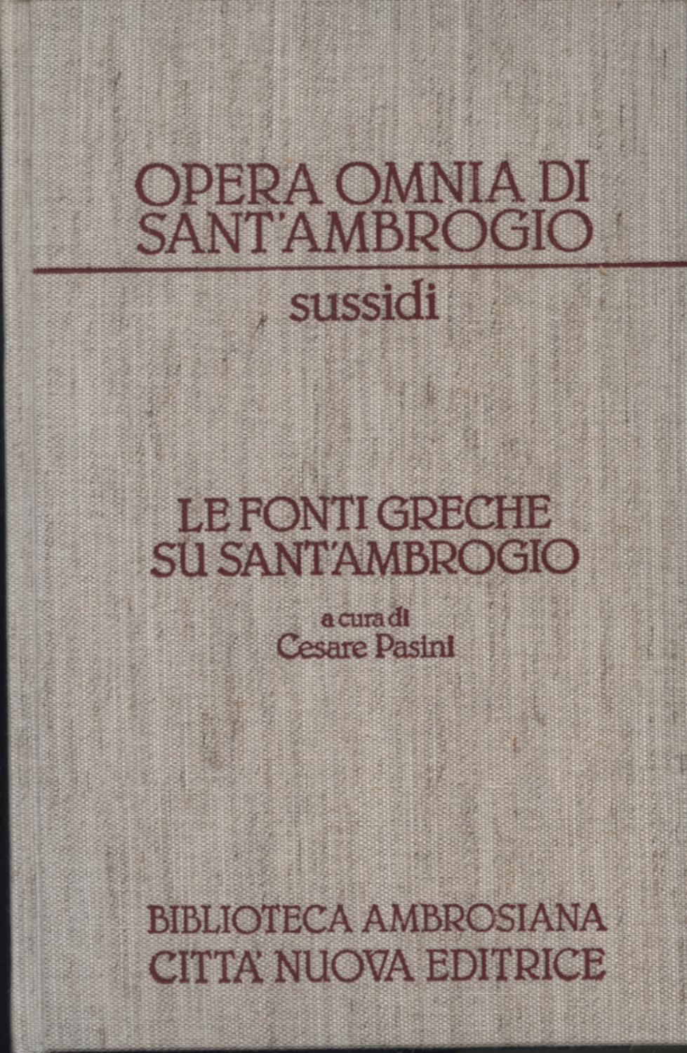 Le fonti greche su Sant'Ambrogio - Cesare Pasini