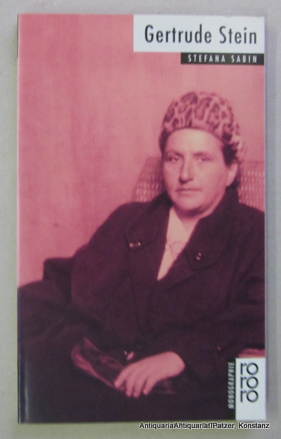 Gertrude Stein. Reinbek, Rowohlt, 2008. Kl.-8vo. Mit zahlreichen Abbildungen. 157 S., 1 Bl. Or.-Kart.; Rücken etwas verblasst. (Rowohlts Monographien, 530). (ISBN 3499505304). - Originalausgabe. - Sabin. -- Stein, Gertrude.