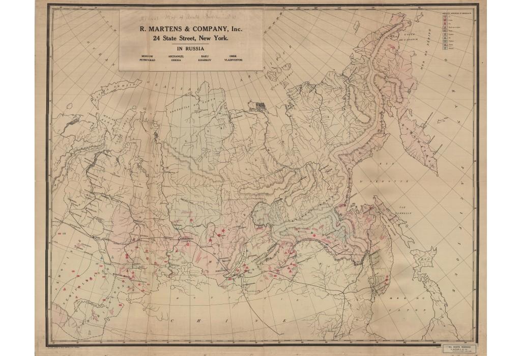 Russia Siberia Thematic Cartography 2 Maps Map Of Western Siberia R Martens Co Inc New York Mineral Map Of Asiatic Russia No 13 R Martens Company Inc