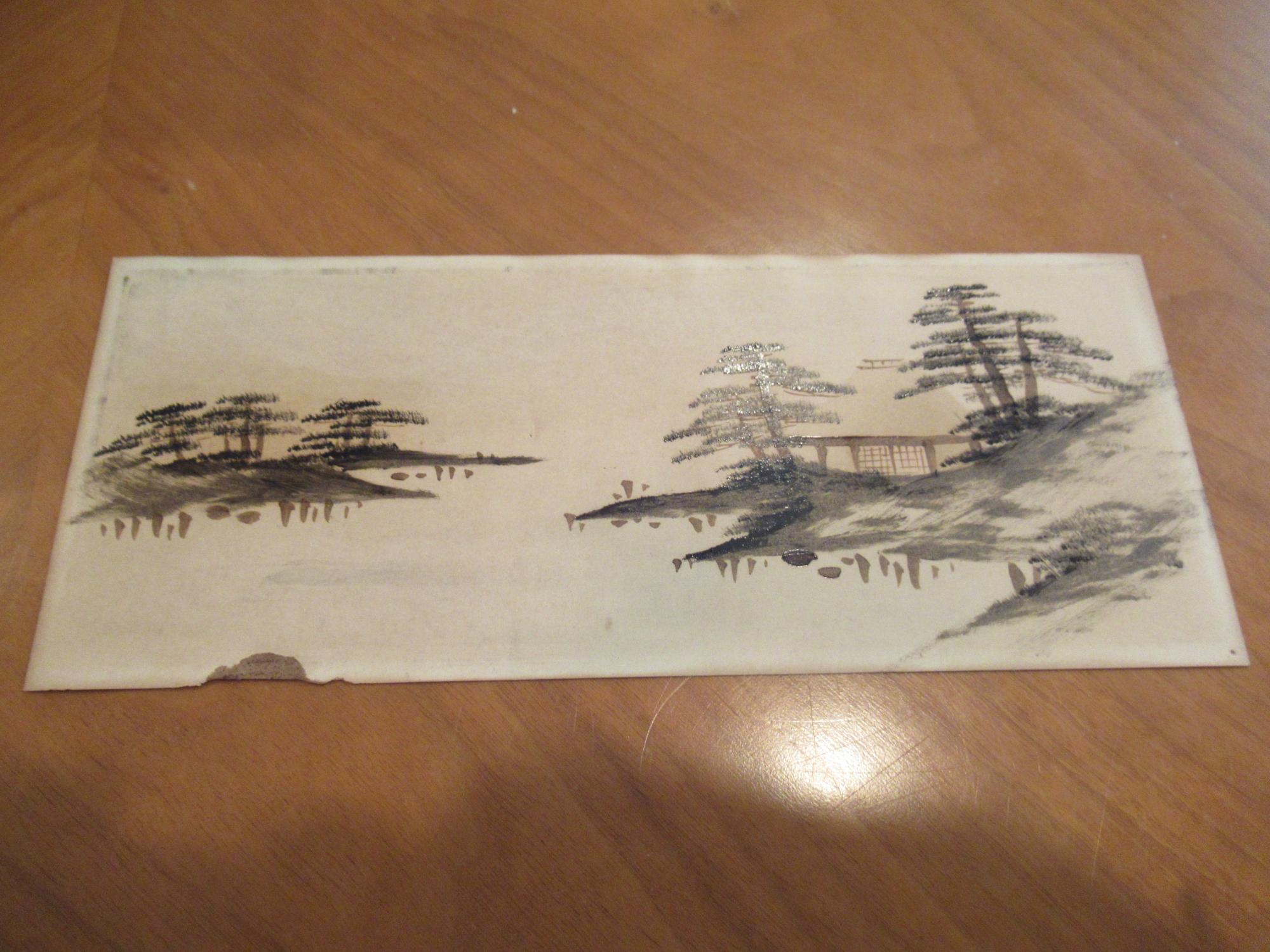 Japanese (?) View: Original Painting On Card