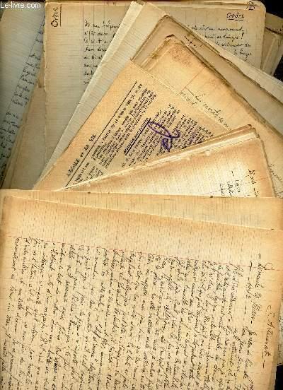 LOT DE TRES NOMBREUX DOCUMENTS MANUSCRITS TRAVAUX DE RECHERCHE