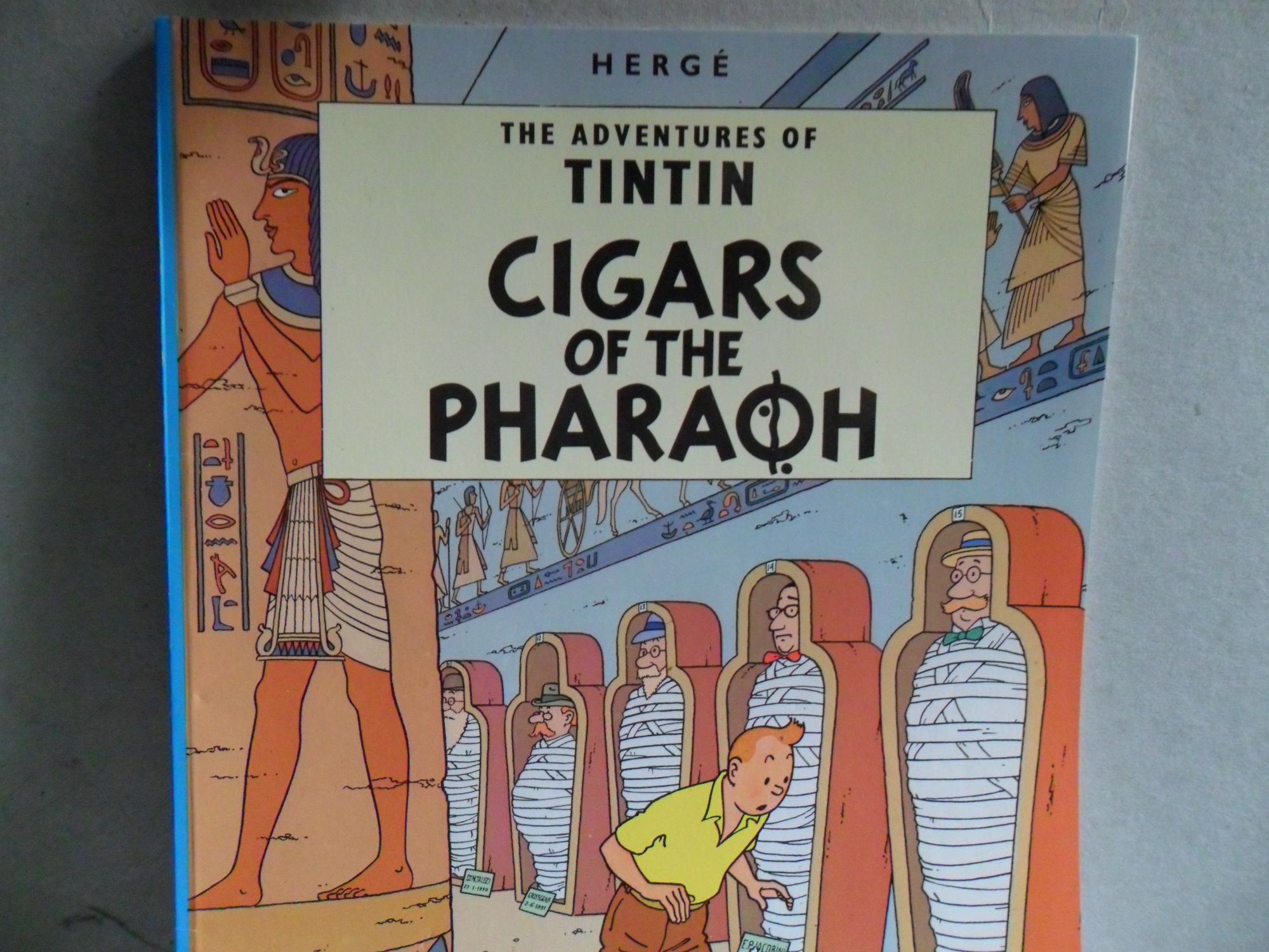 The Sarcophagi rare Original Tintin Poster Cigars of the Pharaoh