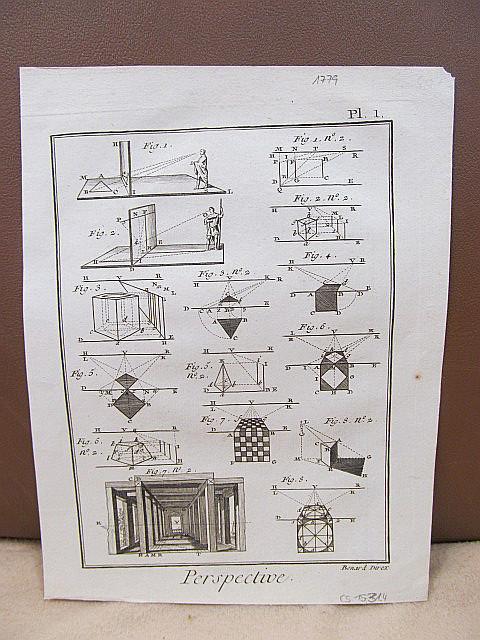 Perspective, Planche I (1). ( Kupferstich von Benard aus der grossen